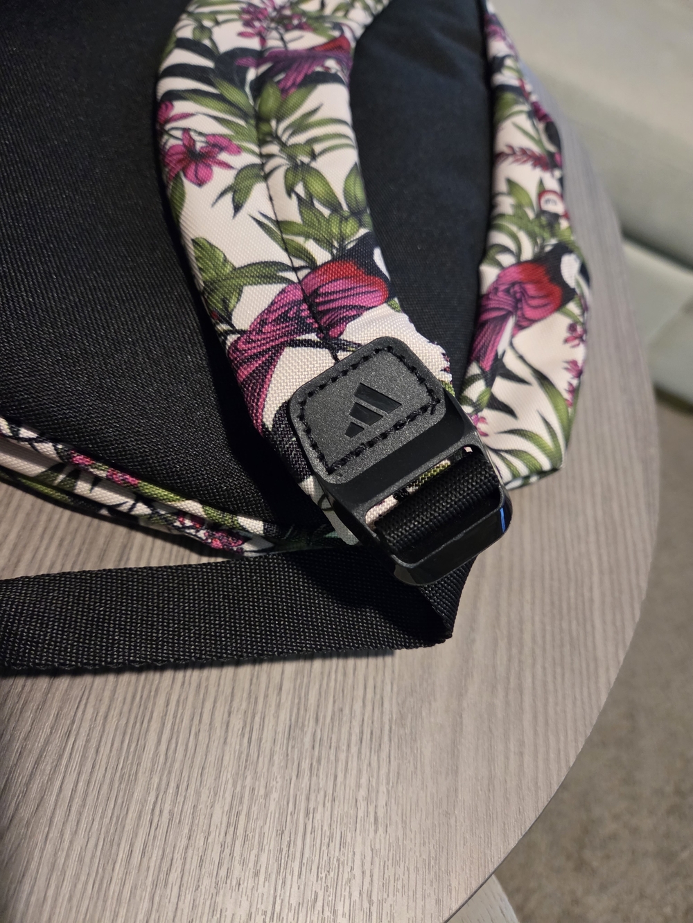 Adidas Floral Tropical Parrot Backpack - Pink & Green on Cream - Picture 12 of 13